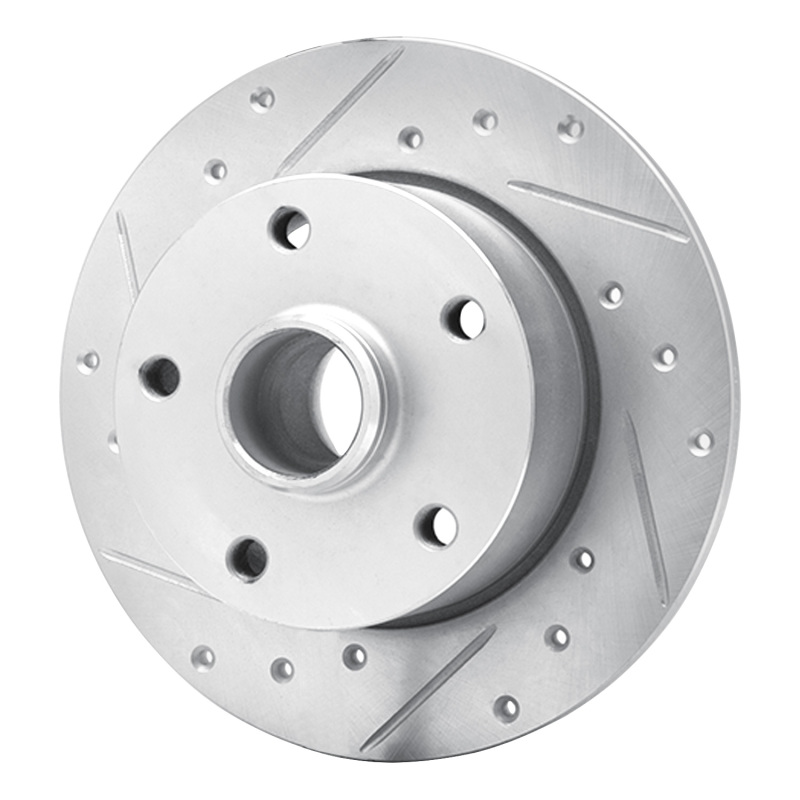 Audi A4 Brake Rotor (1) - Rear Left - R1 Concepts - Drilled & Slotted - Silver - `96-`08